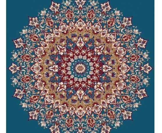 G102 Medallion Mosque Carpet — Navy Blue