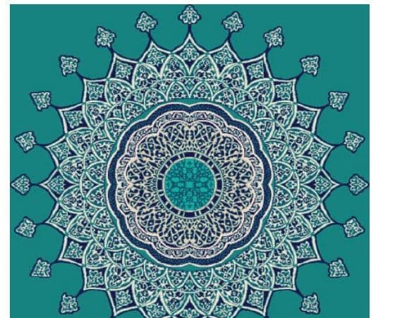 G103 Medallion Mosque Carpet — Turquoise