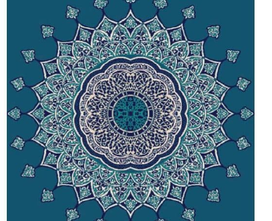 G103 Medallion Mosque Carpet — Navy Blue