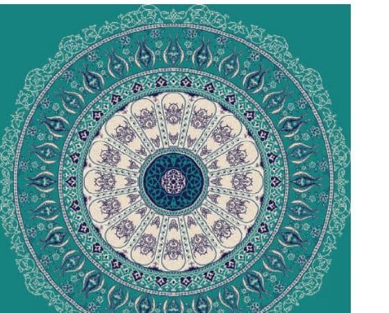 G105 Medallion Mosque Carpet — Turquoise