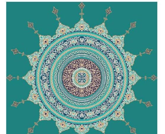 G106 Medallion Mosque Carpet — Turquoise