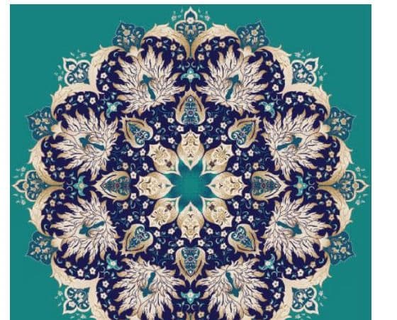 G107 Medallion Mosque Carpet — Turquoise