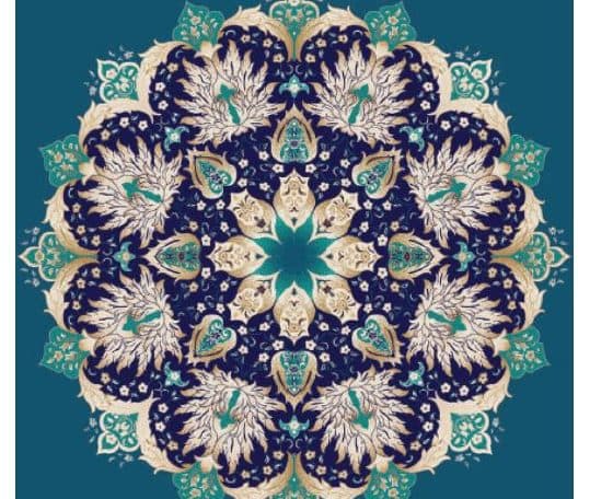 G107 Medallion Mosque Carpet — Navy Blue