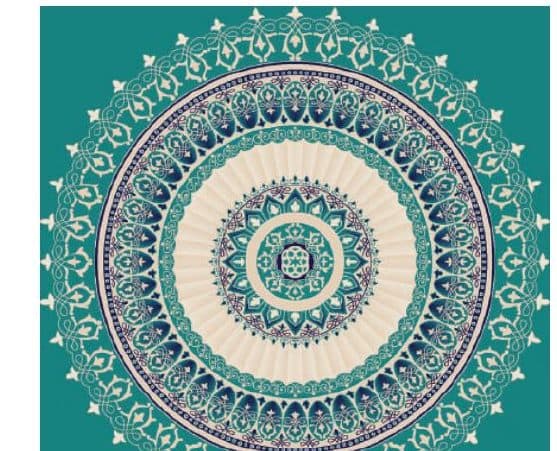 G108 Medallion Mosque Carpet — Turquoise
