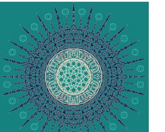 G109 Medallion Mosque Carpet — Turquoise