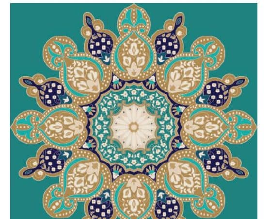 G110 Medallion Mosque Carpet — Turquoise