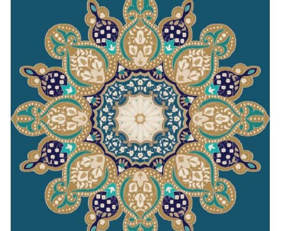 G110 Medallion Mosque Carpet — Navy Blue