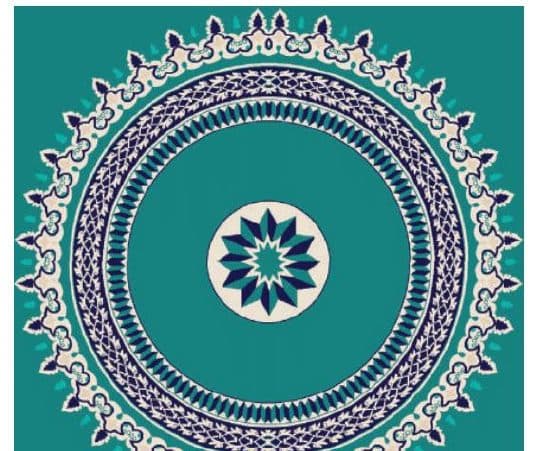 G111 Medallion Mosque Carpet — Turquoise
