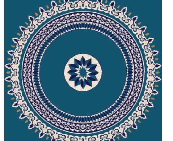 G111 Medallion Mosque Carpet — Navy Blue