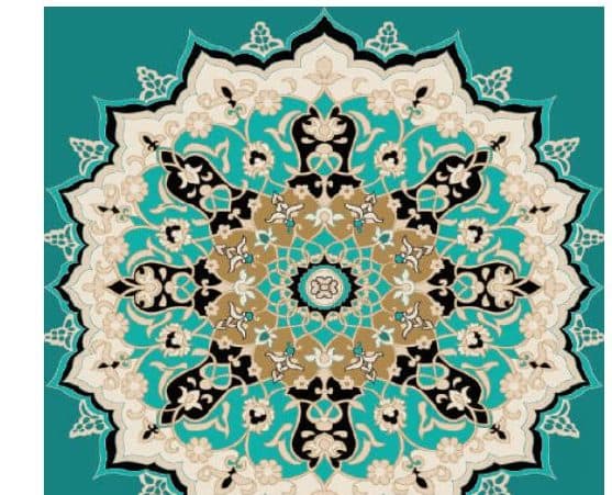 G112 Medallion Mosque Carpet — Turquoise