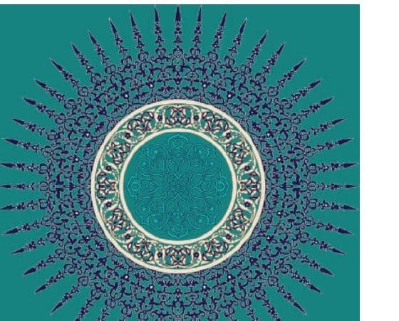G113 Medallion Mosque Carpet — Turquoise