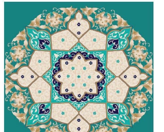 G115 Medallion Mosque Carpet — Turquoise