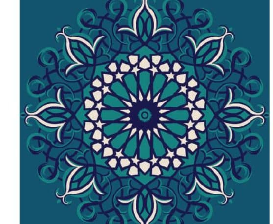 G116 Medallion Mosque Carpet — Navy Blue