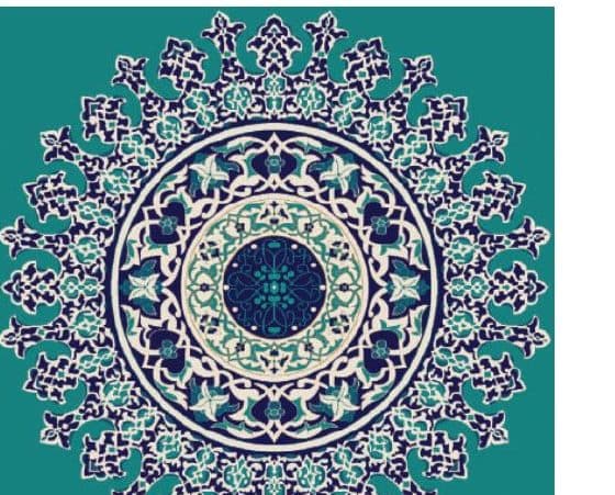 G117 Medallion Mosque Carpet — Turquoise