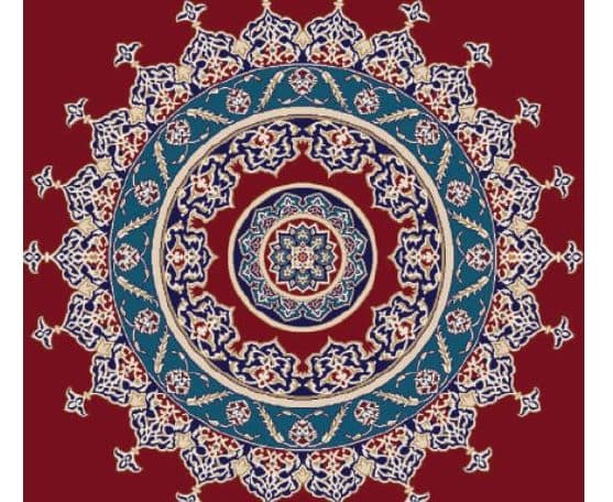 G118 Medallion Mosque Carpet — Navy Blue