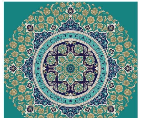G119 Medallion Mosque Carpet — Turquoise