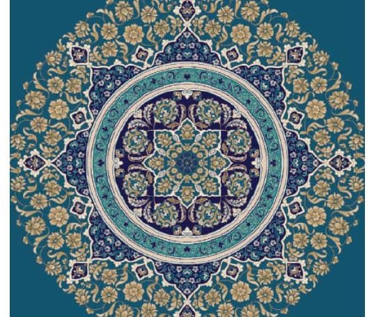 G119 Medallion Mosque Carpet — Navy Blue
