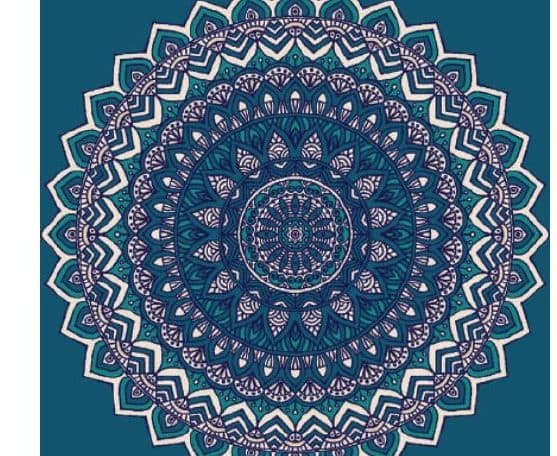 G120 Medallion Mosque Carpet — Navy Blue