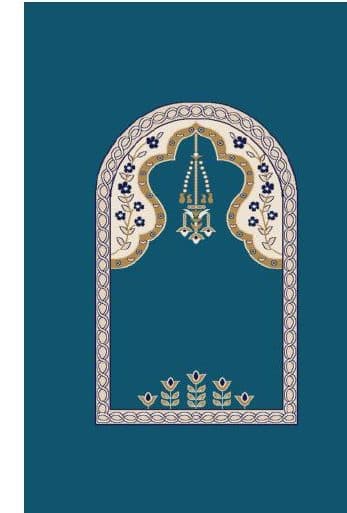 M102 Mihrab Mosque Carpet — Navy Blue