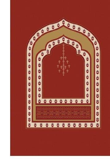 M103 Mihrab Mosque Carpet — Brick Red