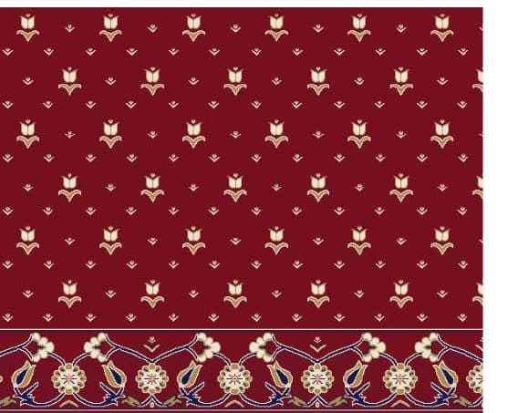 S101 Prayer Line Mosque Carpet — Burgundy