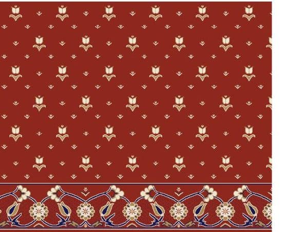 S101 Prayer Line Mosque Carpet — Brick Red