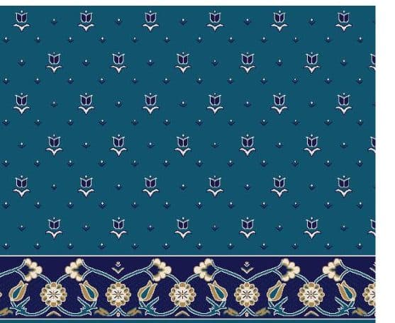 S101 Prayer Line Mosque Carpet — Navy Blue
