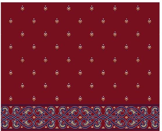 S102 Prayer Line Mosque Carpet — Burgundy