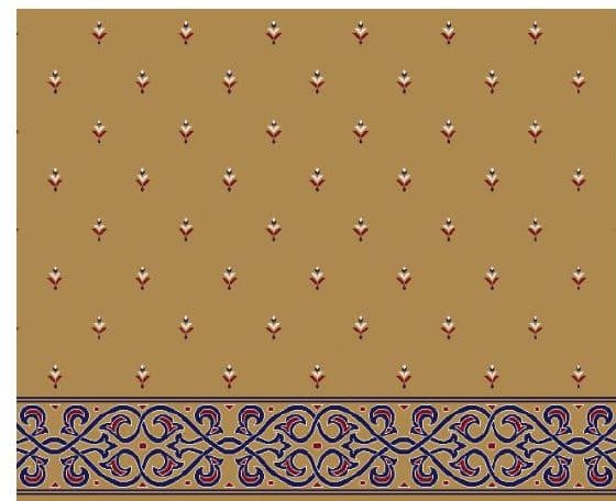 S102 Prayer Line Mosque Carpet — Mustard