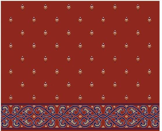 S102 Prayer Line Mosque Carpet — Brick Red