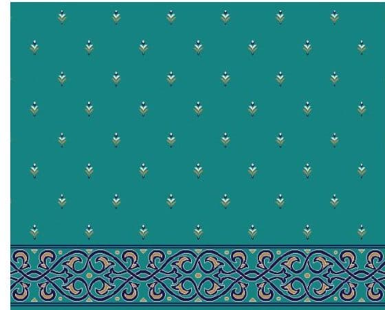 S102 Prayer Line Mosque Carpet — Deep Turquoise