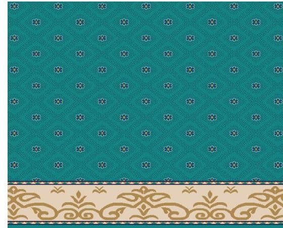 S106 Prayer Line Mosque Carpet — Deep Turquoise