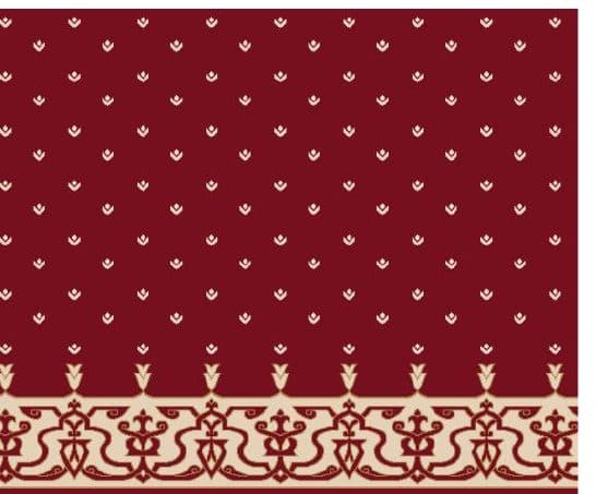S107 Prayer Line Mosque Carpet — Burgundy