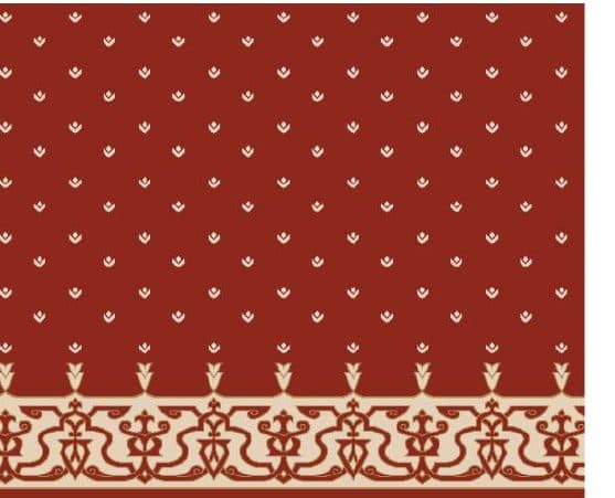 S107 Prayer Line Mosque Carpet — Brick Red