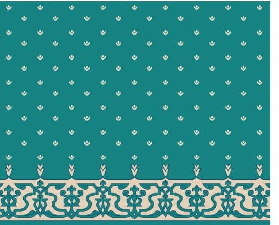 S107 Prayer Line Mosque Carpet — Deep Turquoise