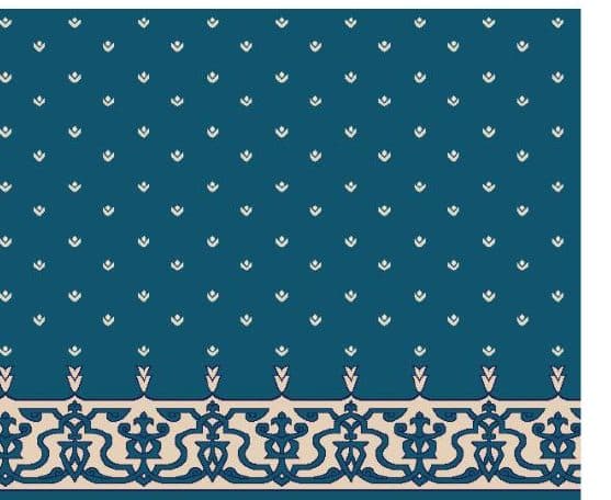 S107 Prayer Line Mosque Carpet — Navy Blue