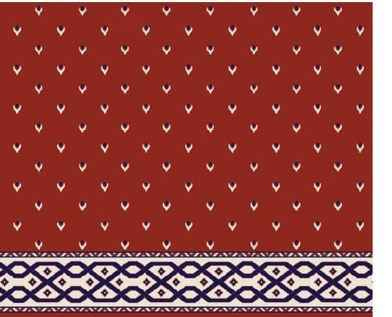 S109 Prayer Line Mosque Carpet — Brick Red