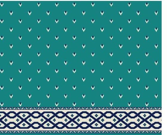 S109 Prayer Line Mosque Carpet — Deep Turquoise