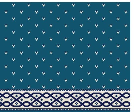 S109 Prayer Line Mosque Carpet — Navy Blue