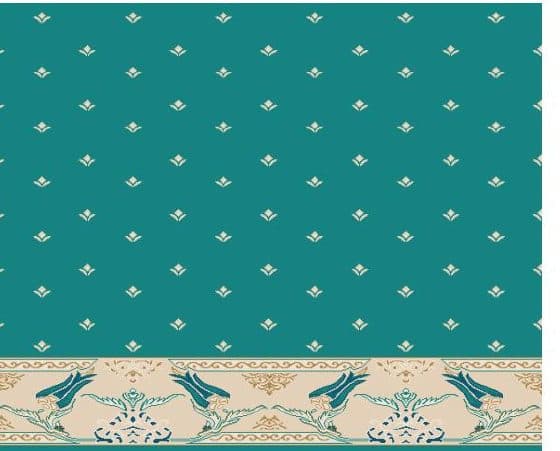 S111 Prayer Line Mosque Carpet — Deep Turquoise
