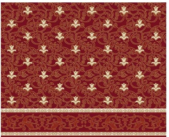 S112 Prayer Line Mosque Carpet — Burgundy