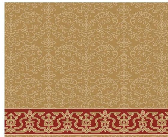 S114 Prayer Line Mosque Carpet — Mustard