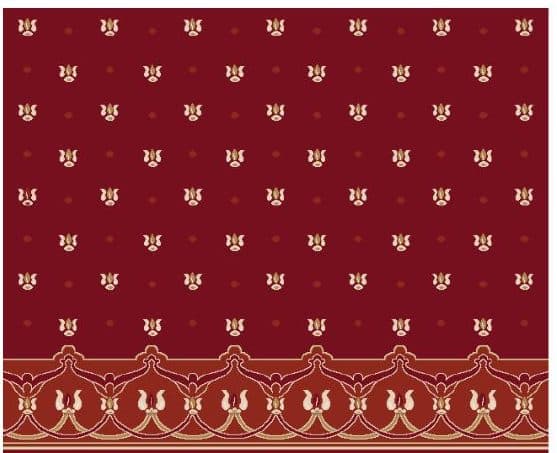 S118 Prayer Line Mosque Carpet — Burgundy