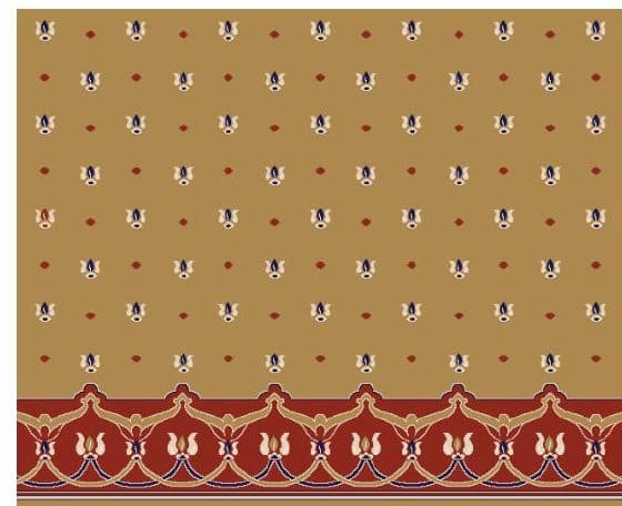 S118 Prayer Line Mosque Carpet — Mustard