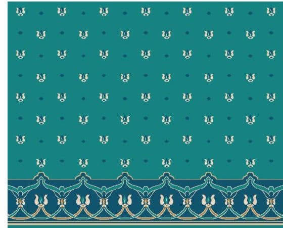 S118 Prayer Line Mosque Carpet — Deep Turquoise