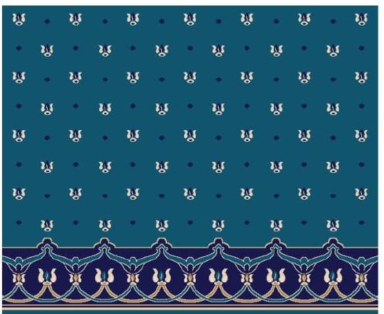 S118 Prayer Line Mosque Carpet — Navy Blue