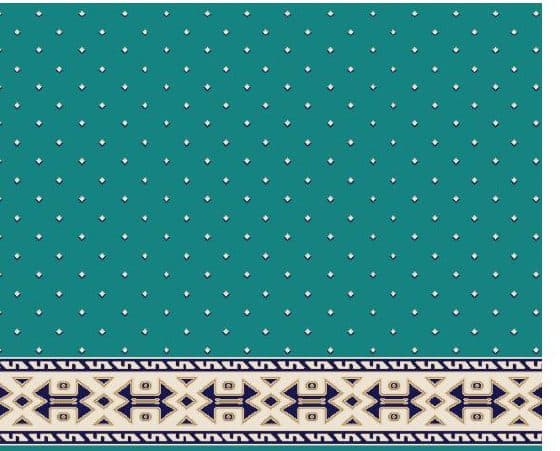 S119 Prayer Line Mosque Carpet — Deep Turquoise
