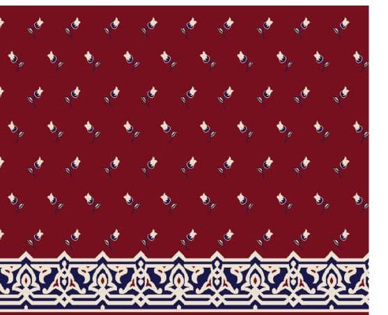 S123 Prayer Line Mosque Carpet — Burgundy