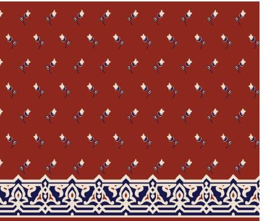 S123 Prayer Line Mosque Carpet — Brick Red