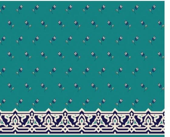 S123 Prayer Line Mosque Carpet — Deep Turquoise